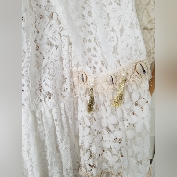 Boho Lacey Eyelet Dress Size Small Fits Small & Medium Best - Picture 4 of 5